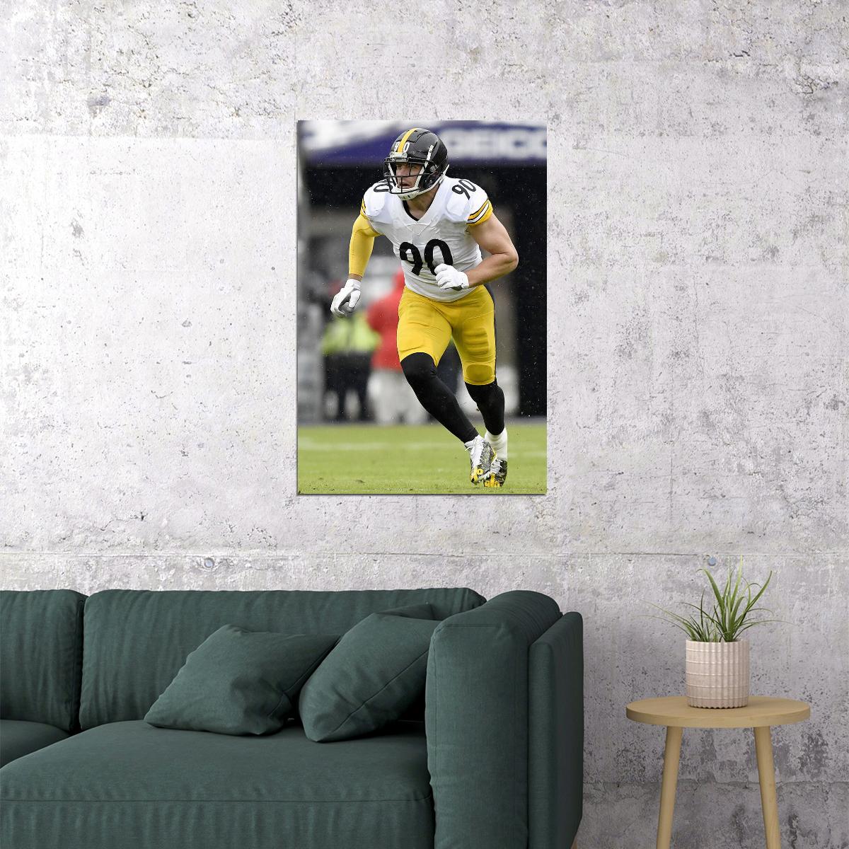 Pittsburgh Steelers T.j. Watt American Football Player Poster Wall Art Print Home Wall Decor