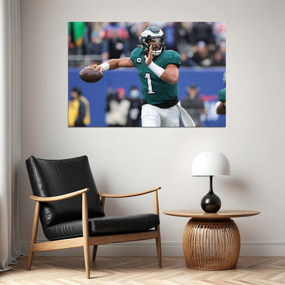 Philadelphia Eagles Jalen Hurts American Football Player Poster Wall Art Print Home Wall Decor