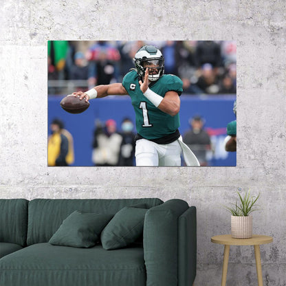 Philadelphia Eagles Jalen Hurts American Football Player Poster Wall Art Print Home Wall Decor