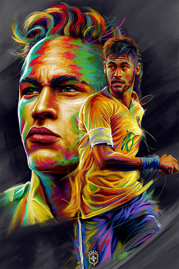 Neymar Sports National Football Player Poster Wall Art Print Home Wall Decor