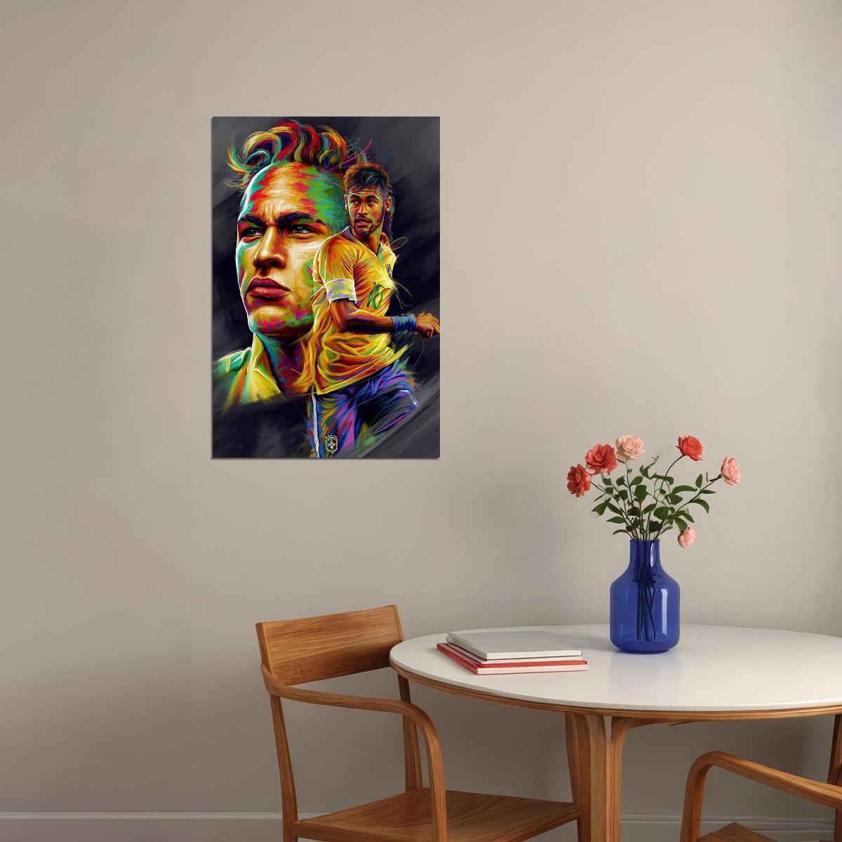 Neymar Sports National Football Player Poster Wall Art Print Home Wall Decor