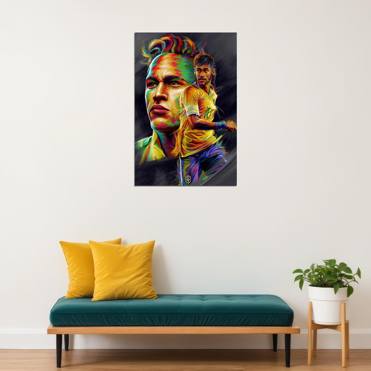 Neymar Sports National Football Player Poster Wall Art Print Home Wall Decor