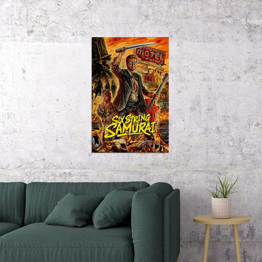 Six String Samurai Minimal Action Comedy Film Poster Wall Art Print Home Wall Decor - xonomax