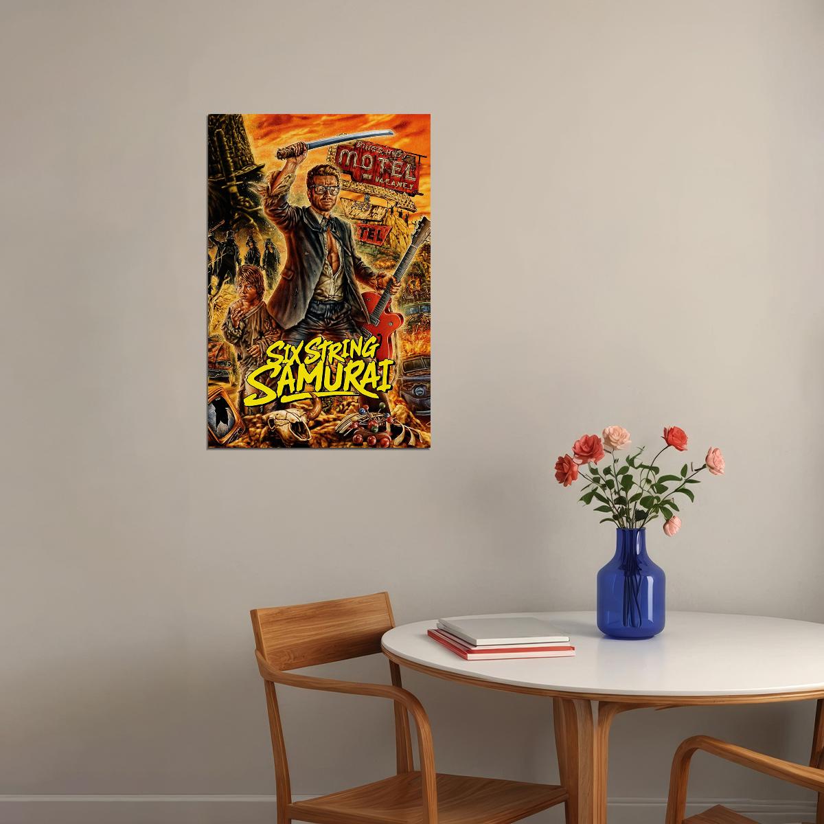 Six String Samurai Minimal Action Comedy Film Poster Wall Art Print Home Wall Decor - xonomax