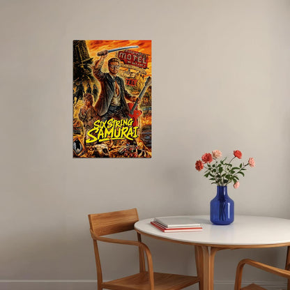 Six String Samurai Minimal Action Comedy Film Poster Wall Art Print Home Wall Decor - xonomax