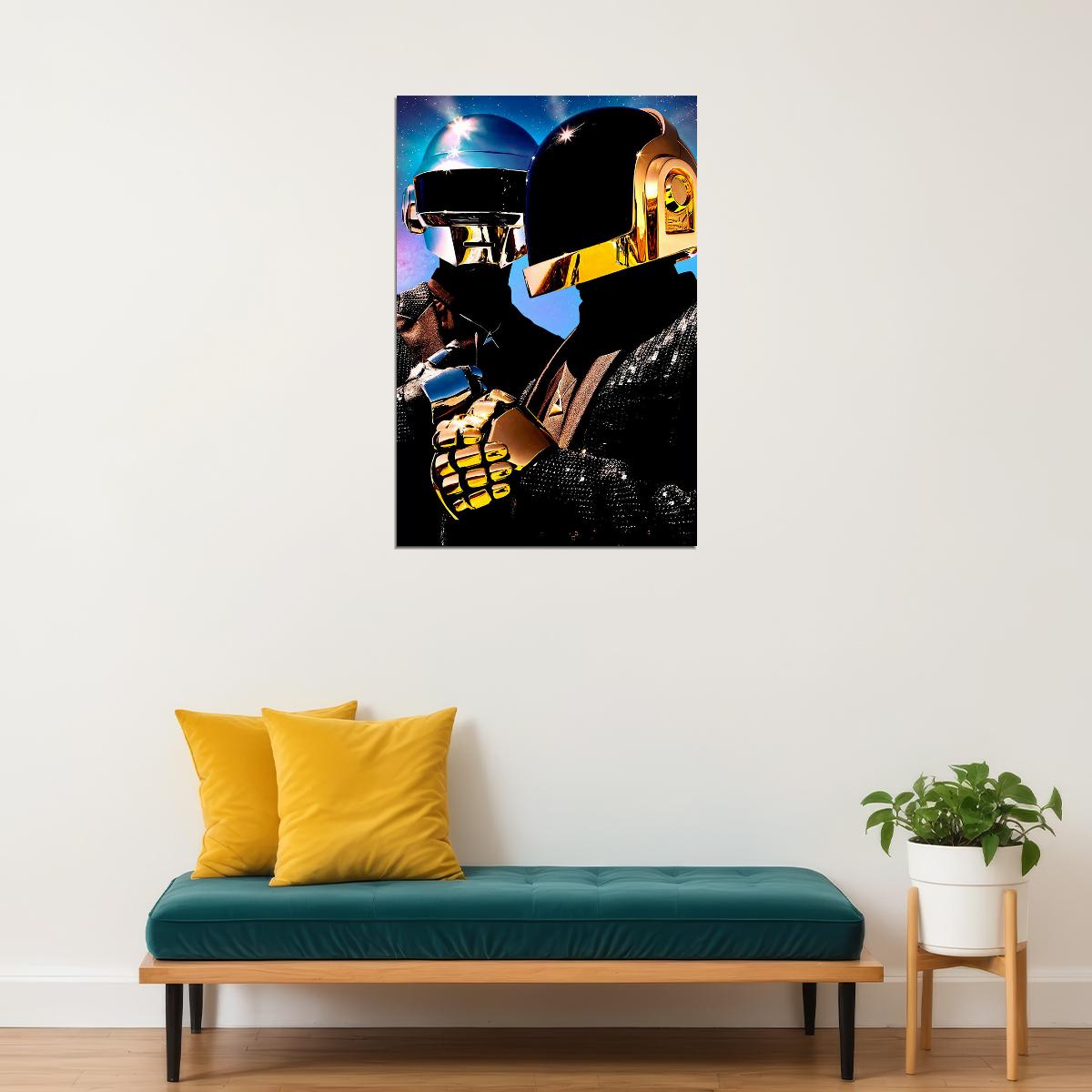 Daft Punk Mask Pop Music Singer Artists Singer Poster Wall Art Print Home Wall Decor