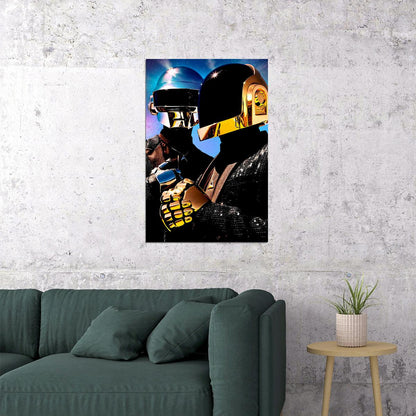 Daft Punk Mask Pop Music Singer Artists Singer Poster Wall Art Print Home Wall Decor