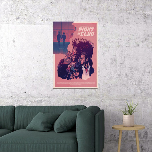 Fight Club Classic Movie Action Adventure Vintage Poster Wall Art Print Home Wall Decor - xonomax