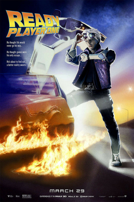 Ready Player One 2018 Back To The Future Movie Action Poster Wall Art Print Home Wall Decor - xonomax