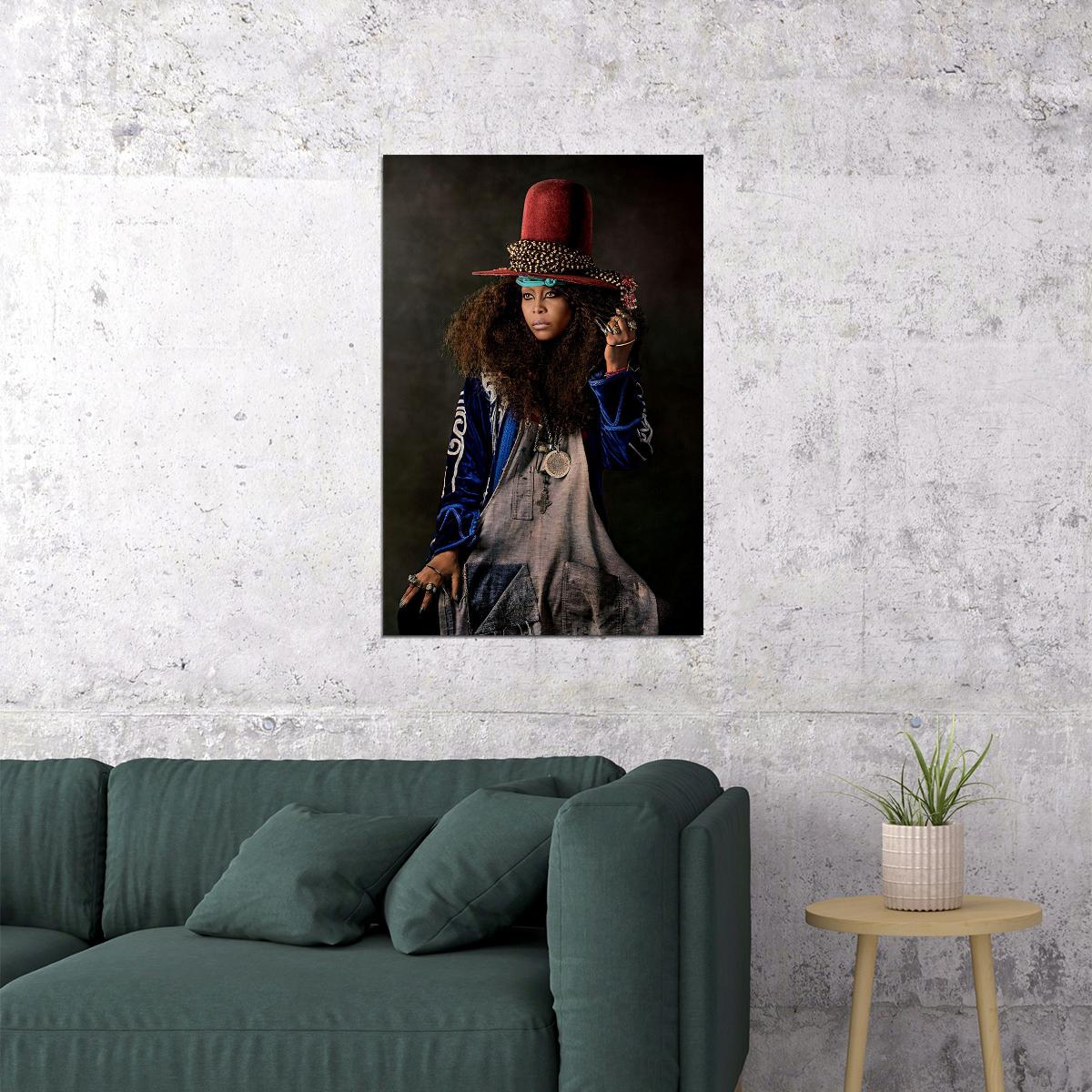 Erykah Badu Music Singer Star Musician Poster Wall Art Print Home Wall Decor