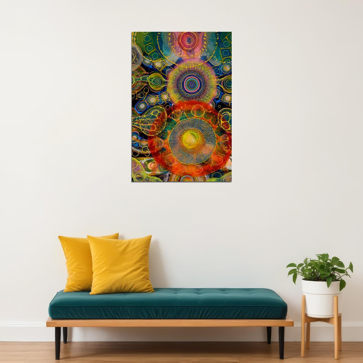 Seven Chakras Psychedelic Abstract Meditation Poster Wall Art Print Home Wall Decor