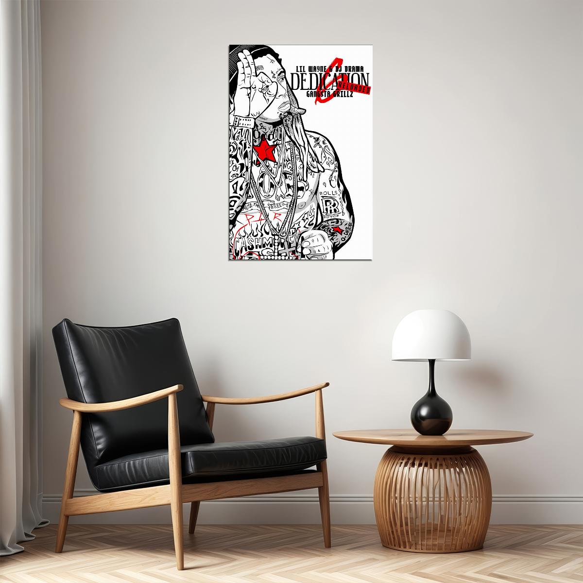 Poster - Lil Wayne Dedication 6 Reloaded Mixtape Rap Album Singer