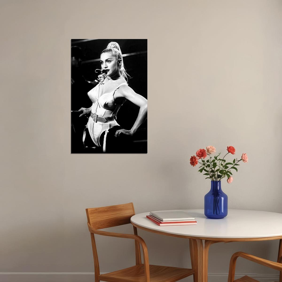 Madonna Performing During Blond Ambition Tour 3 Poster Wall Art Print Home Wall Decor