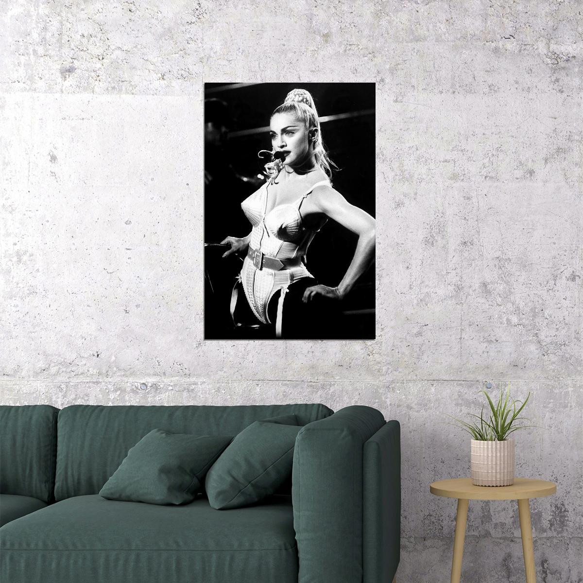 Madonna Performing During Blond Ambition Tour 3 Poster Wall Art Print Home Wall Decor