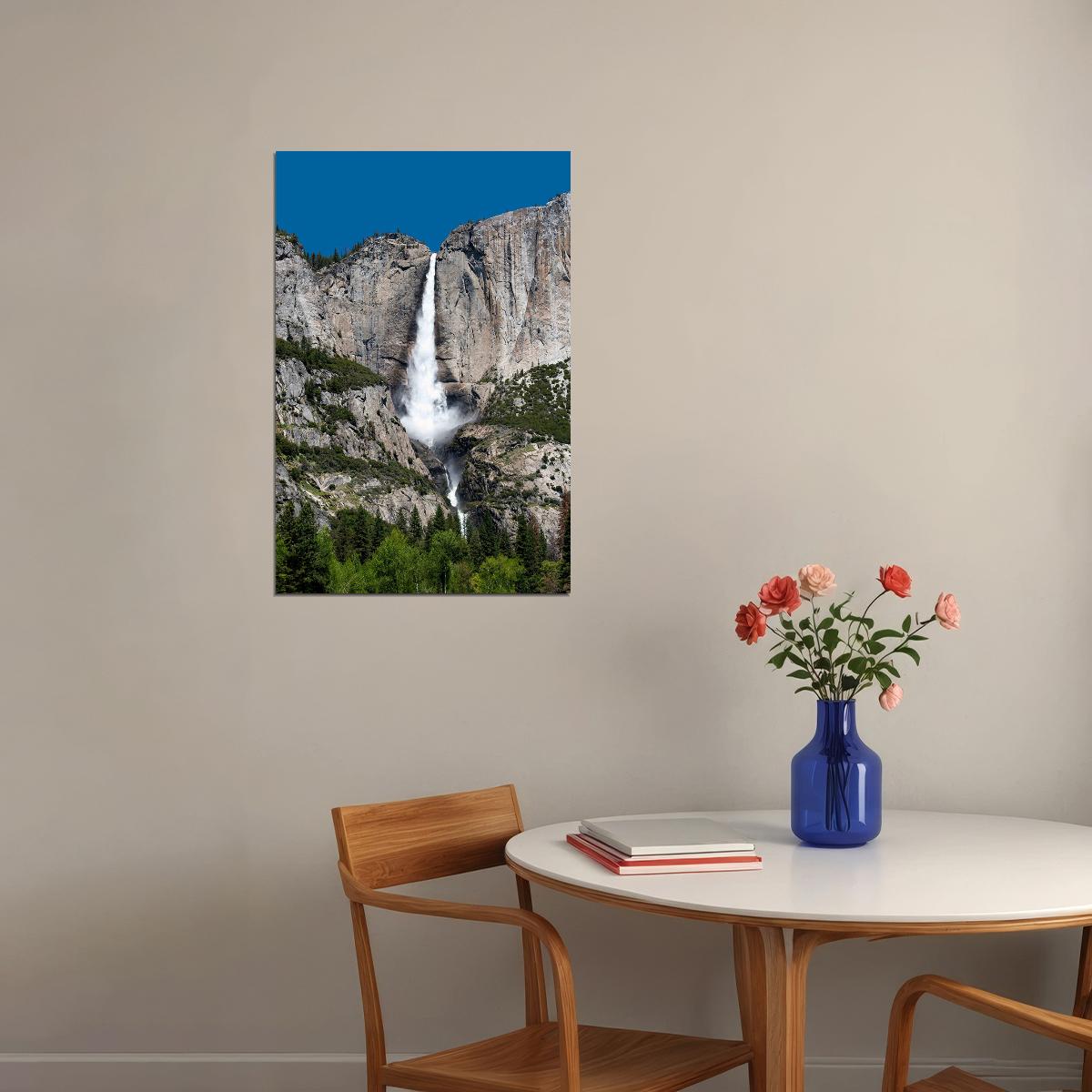 Waterfalls In Yosemite National Park Picture Poster Wall Art Print Home Wall Decor - xonomax