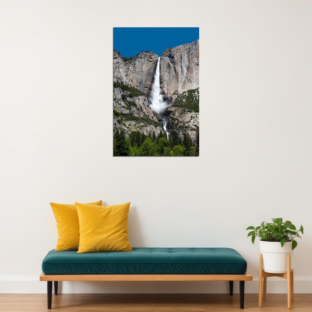 Waterfalls In Yosemite National Park Picture Poster Wall Art Print Home Wall Decor - xonomax