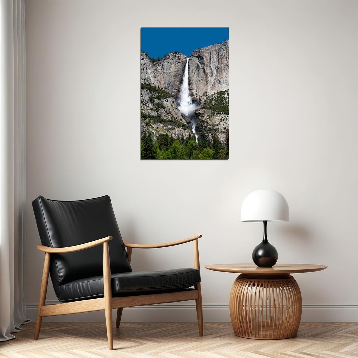 Waterfalls In Yosemite National Park Picture Poster Wall Art Print Home Wall Decor - xonomax