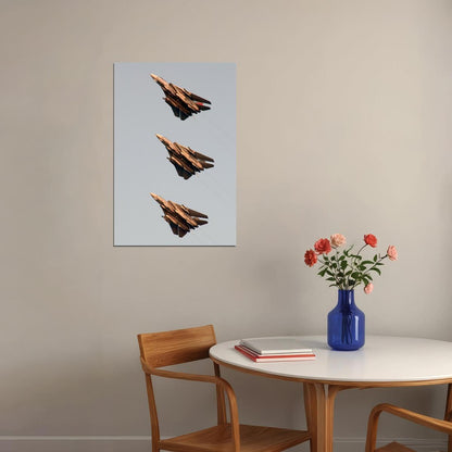 Three F-14 Tomcats Flying In Formation Poster Wall Art Print Home Wall Decor