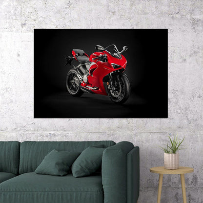 Ducati Panigale V2 Sports Motorcycle Design Poster Wall Art Print Home Wall Decor