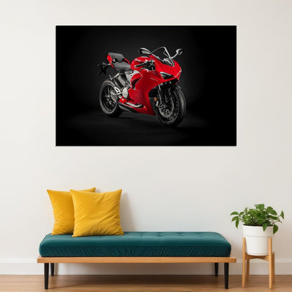 Ducati Panigale V2 Sports Motorcycle Design Poster Wall Art Print Home Wall Decor