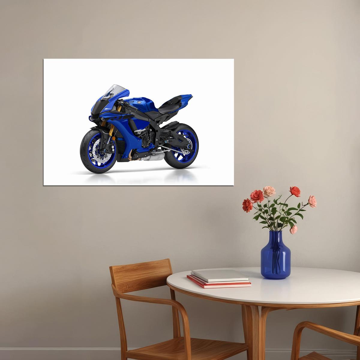 Yamaha Yzf R1 Speed Motorcycle Sports Bike Poster Wall Art Print Home Wall Decor