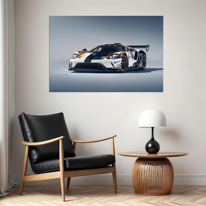 Ford Gt Mk Ii Luxury Car Desing Car Racing Car Poster Wall Art Print Home Wall Decor