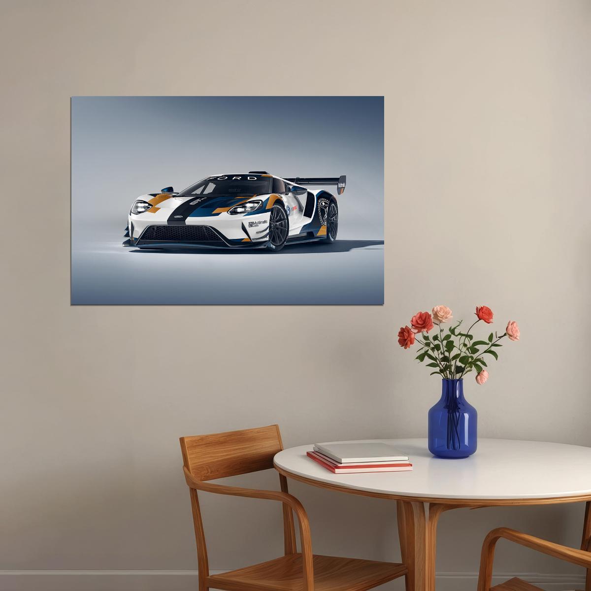 Ford Gt Mk Ii Luxury Car Desing Car Racing Car Poster Wall Art Print Home Wall Decor