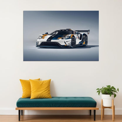 Ford Gt Mk Ii Luxury Car Desing Car Racing Car Poster Wall Art Print Home Wall Decor