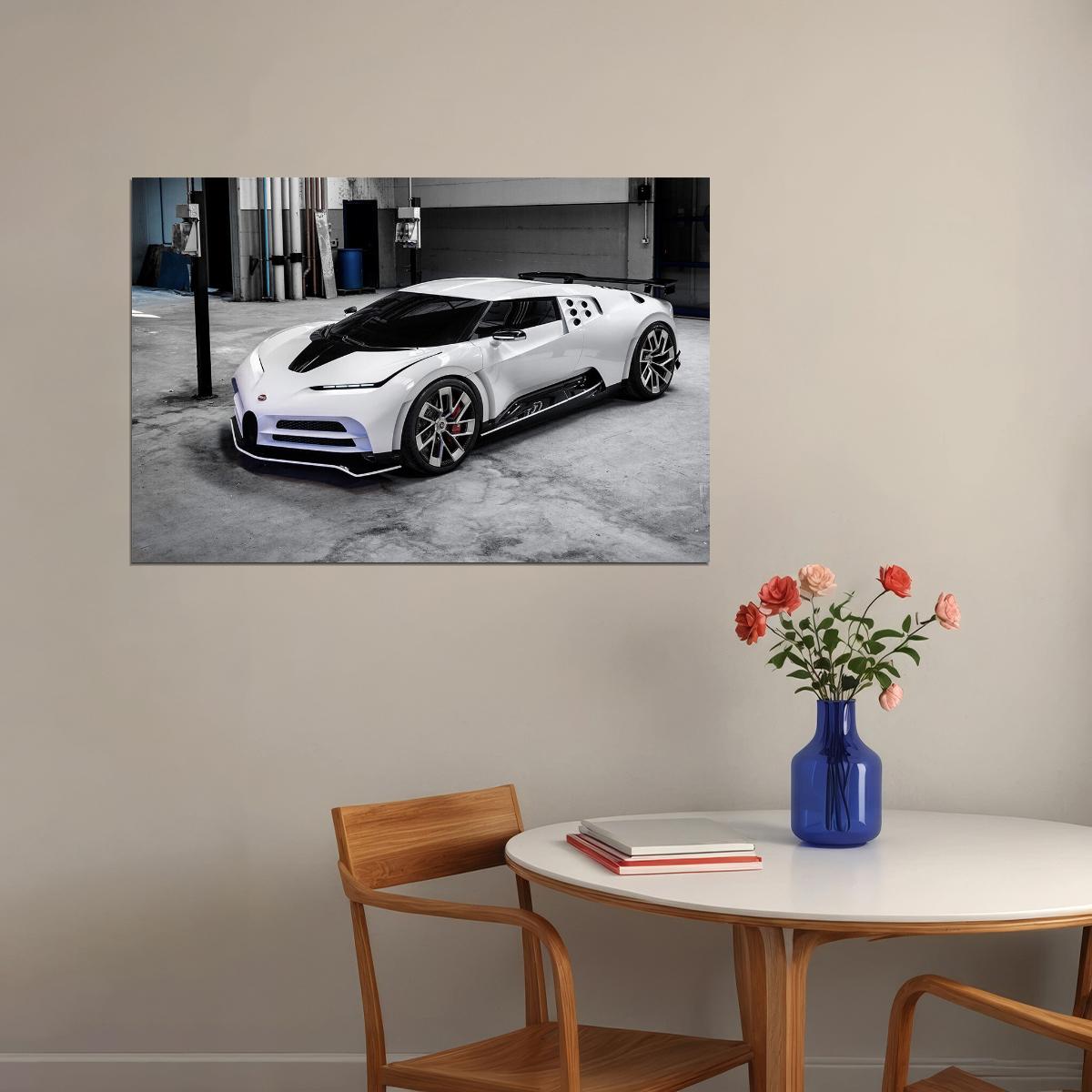 Bugatti Centodieci Sports Car Luxury Car Automotive Poster Wall Art Print Home Wall Decor