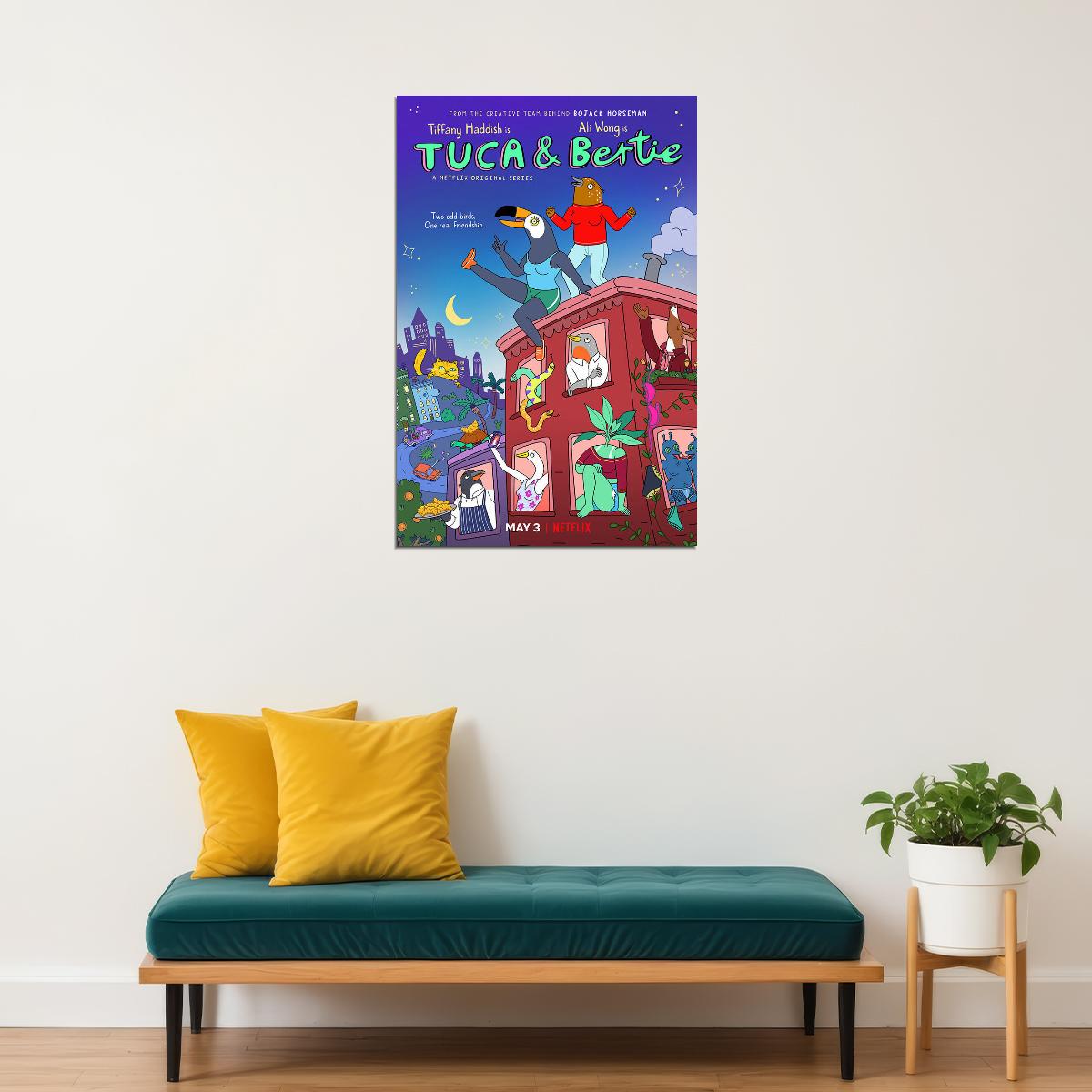 Tuca And Bertie Animation Comedy Fantasy Poster Wall Art Print Home Wall Decor