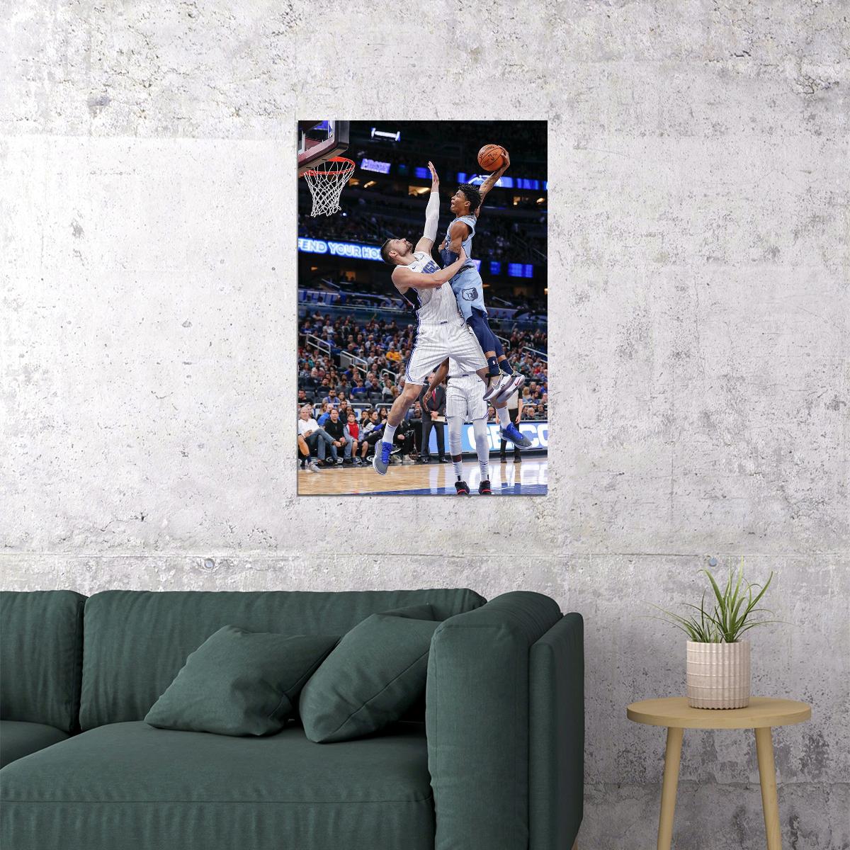 Ja Morant Memphis American Basketball Player Poster Wall Art Print Home Wall Decor