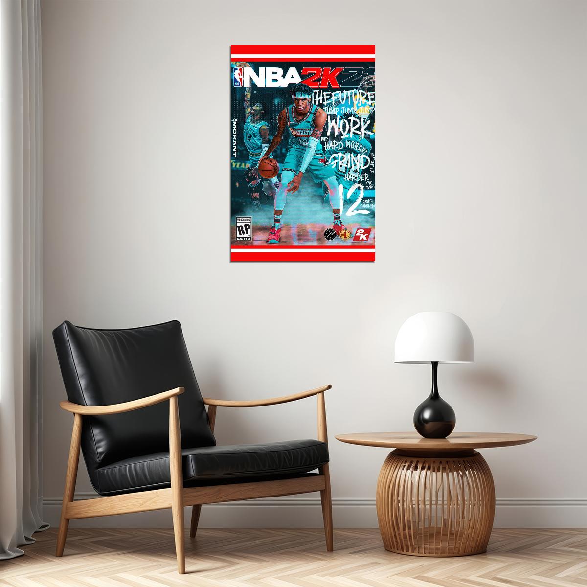 Ja Morant Memphis American Basketball Player Poster Wall Art Print Home Wall Decor