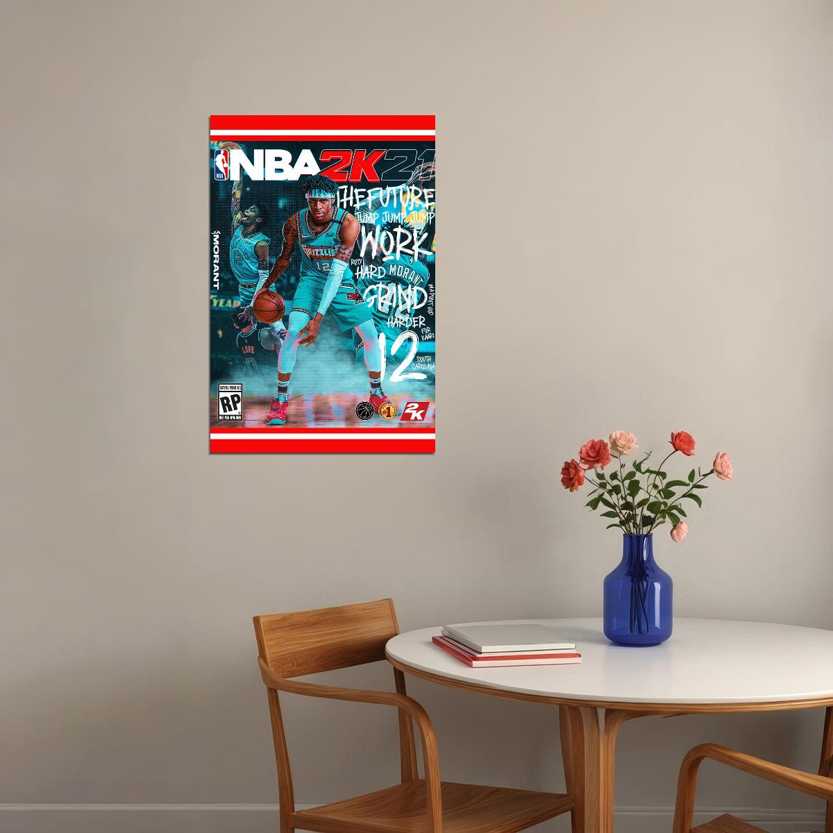 Ja Morant Memphis American Basketball Player Poster Wall Art Print Home Wall Decor