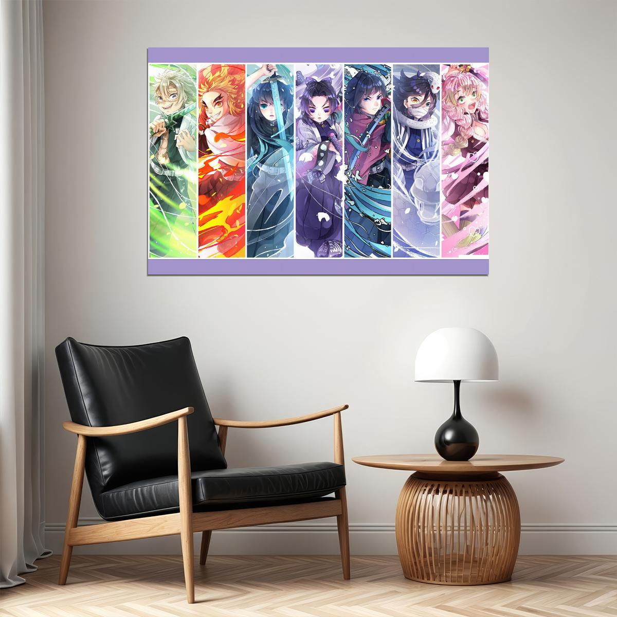 Demon Slayer Kimetsu No Yaiba Fight Anime Poster Wall Art Print Home Wall Decor