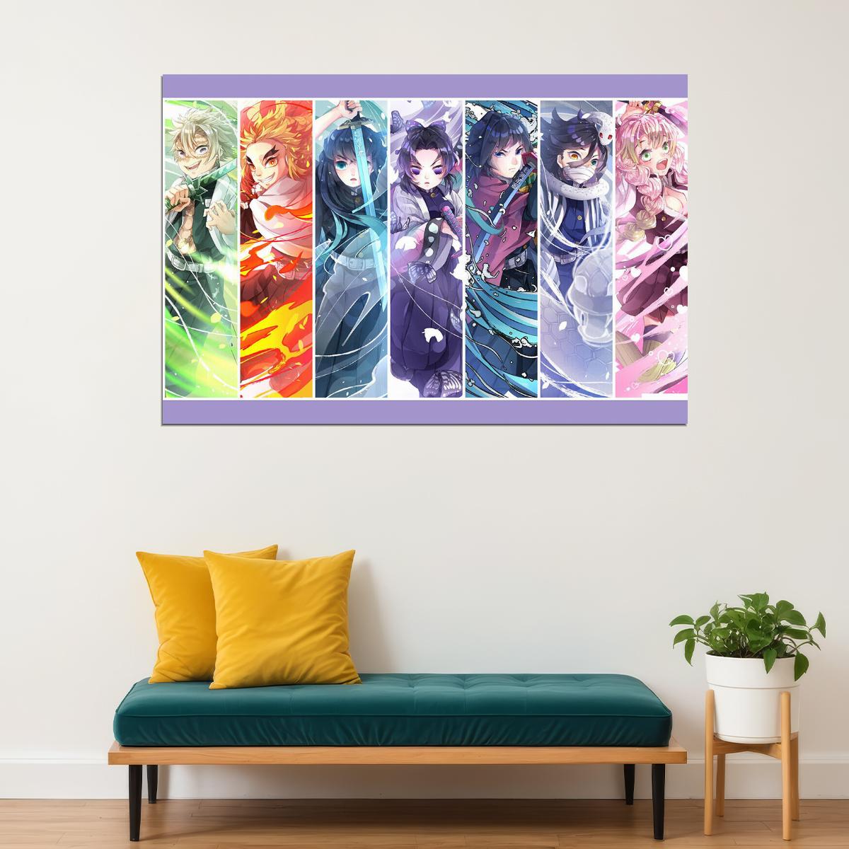 Demon Slayer Kimetsu No Yaiba Fight Anime Poster Wall Art Print Home Wall Decor