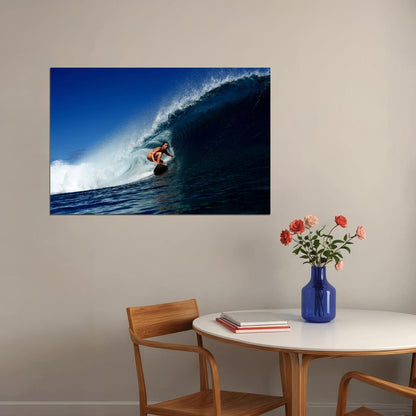 Giant Wave Girl Sea Surfing Sports Surf Riding Poster Wall Art Print Home Wall Decor