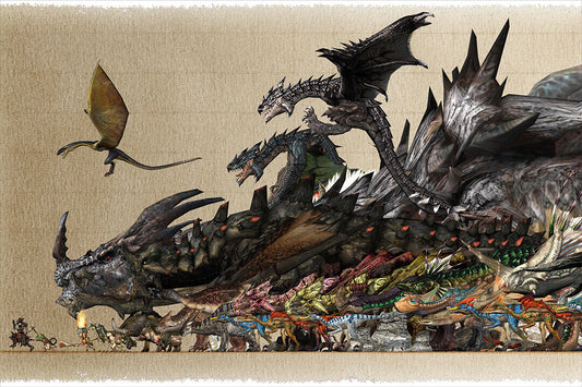 Monster Hunter Moster Fight Video Game Poster Wall Art Print Home Wall Decor