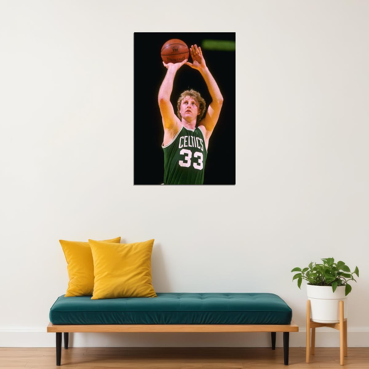 Larry Bird Boston Nba Classic Star Mvp Poster Wall Art Print Home Wall Decor