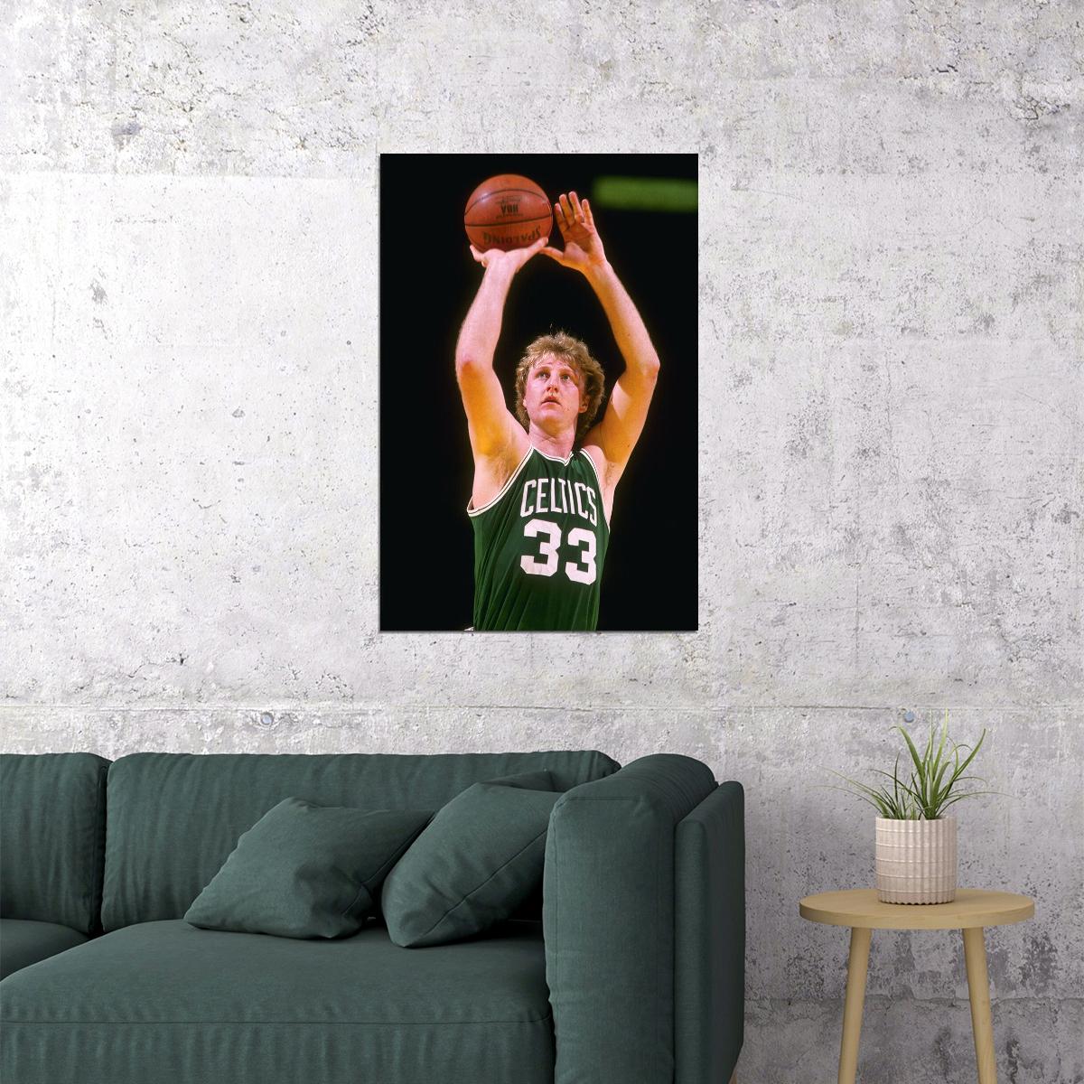 Larry Bird Boston Nba Classic Star Mvp Poster Wall Art Print Home Wall Decor