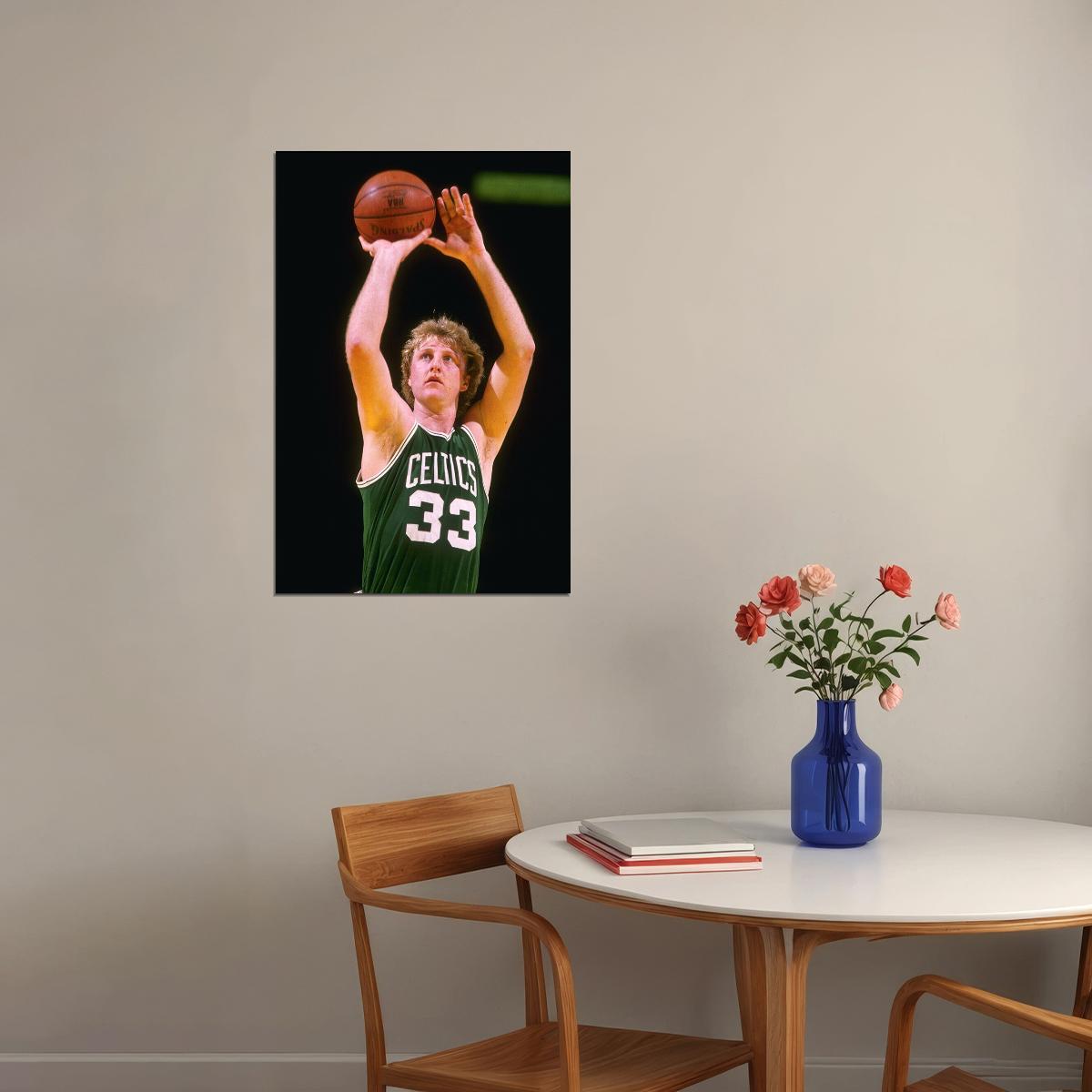 Larry Bird Boston Nba Classic Star Mvp Poster Wall Art Print Home Wall Decor