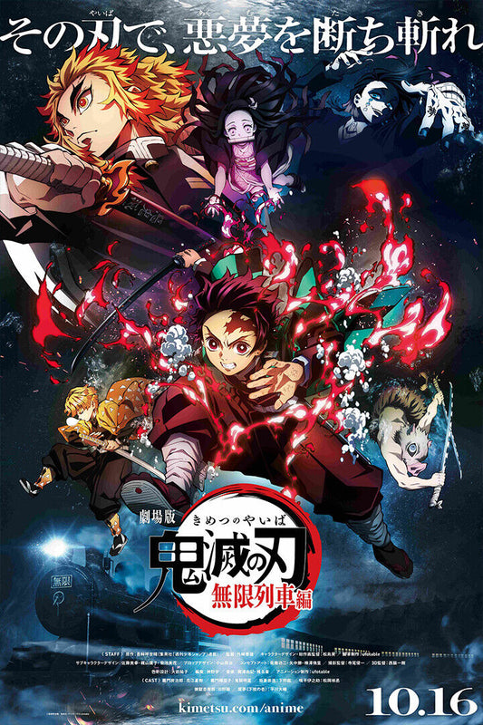 Demon Slayer Kimetsu No Yaiba Fight Mugen Train Anime Poster Wall Art Print Home Wall Decor