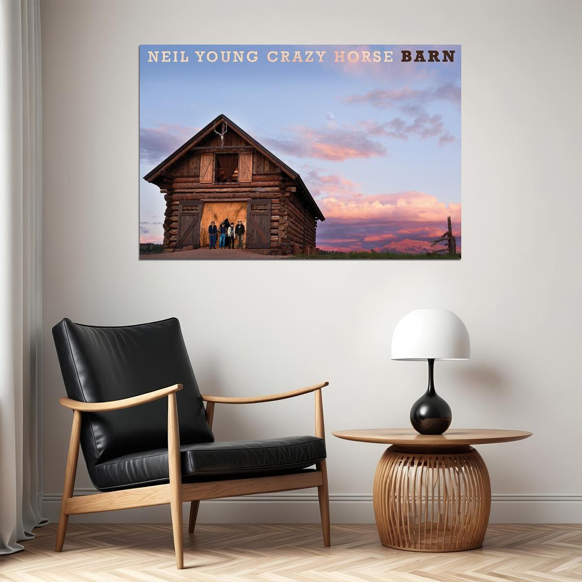 Neil Young Barn Music Album Cover Songwriter Poster Wall Art Print Home Wall Decor - xonomax