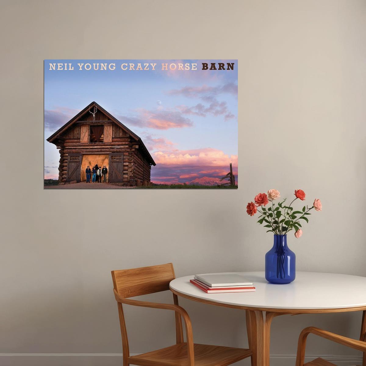 Neil Young Barn Music Album Cover Songwriter Poster Wall Art Print Home Wall Decor - xonomax