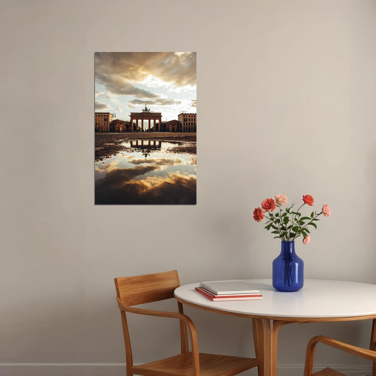 Brandenburg Gate Berlin On Rainy Day Poster Wall Art Print Home Wall Decor - xonomax