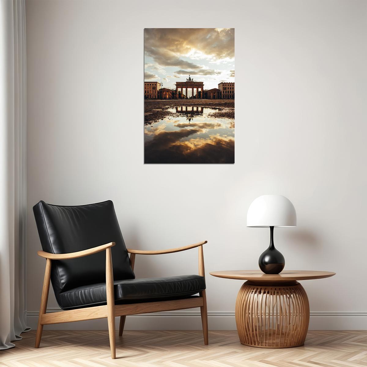 Brandenburg Gate Berlin On Rainy Day Poster Wall Art Print Home Wall Decor - xonomax