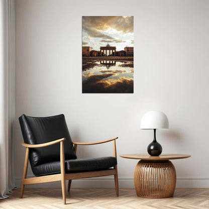 Brandenburg Gate Berlin On Rainy Day Poster Wall Art Print Home Wall Decor - xonomax