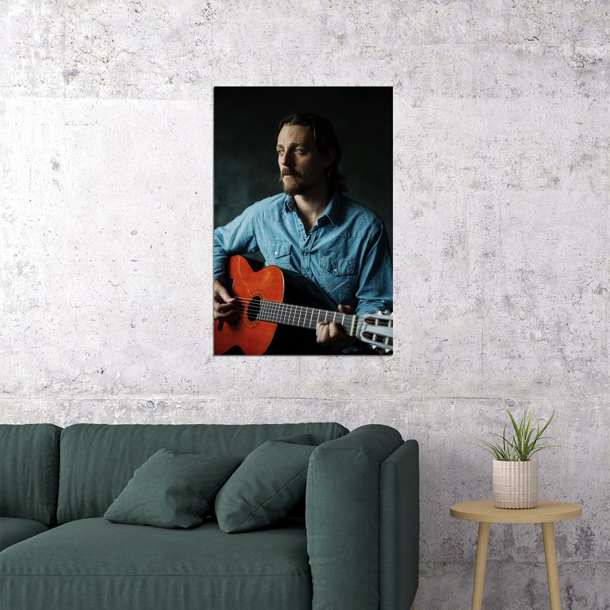 Singer Sturgill Simpson Playing Acoustic Guitar Poster Wall Art Print Home Wall Decor