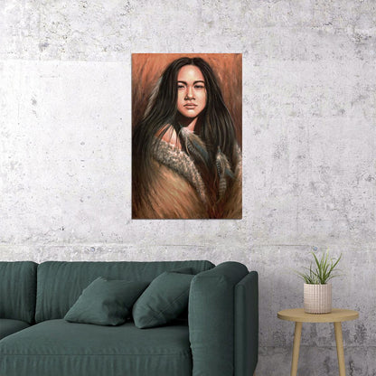 Modern Native American Women Poster Wall Art Print Home Wall Decor