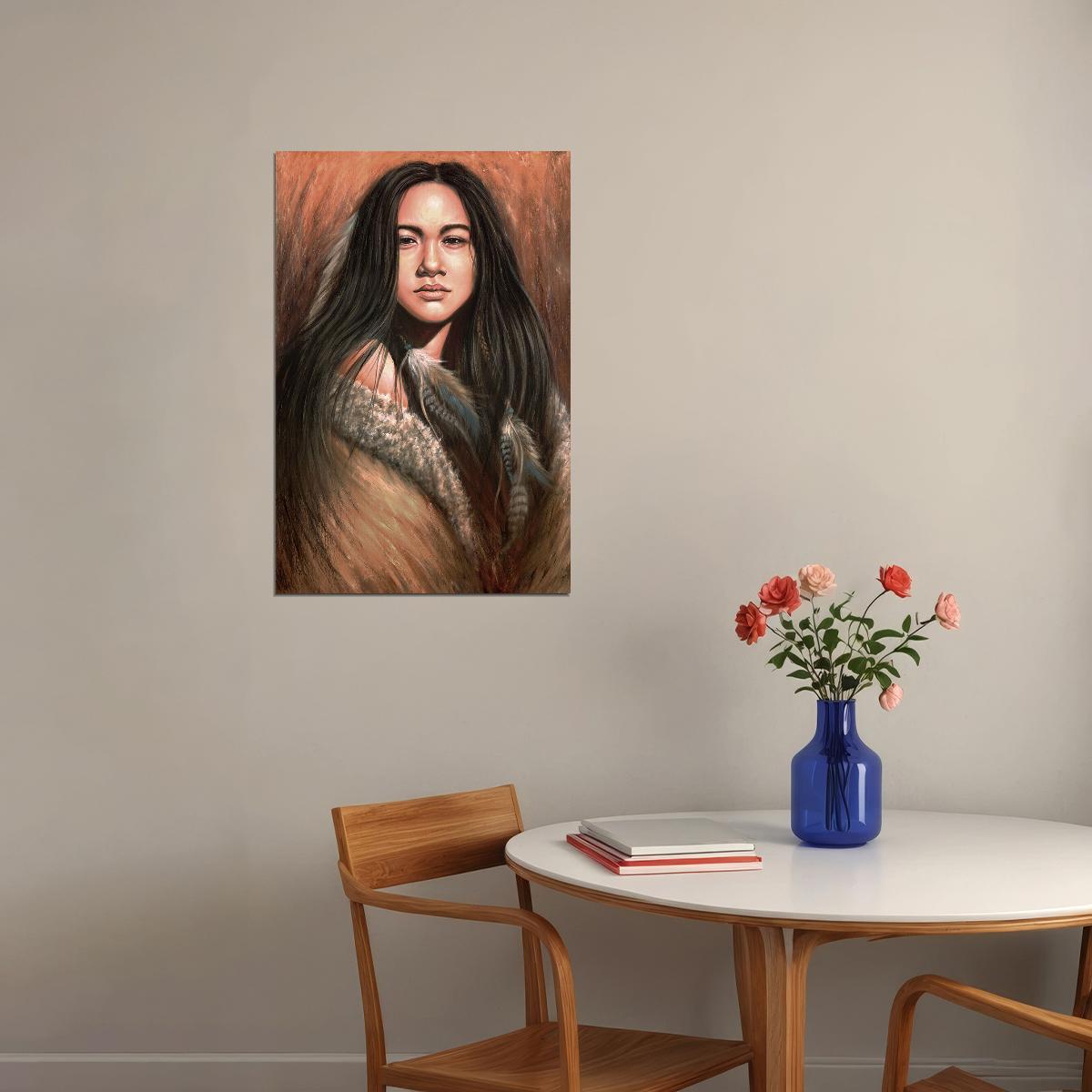 Modern Native American Women Poster Wall Art Print Home Wall Decor