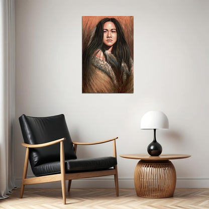 Modern Native American Women Poster Wall Art Print Home Wall Decor